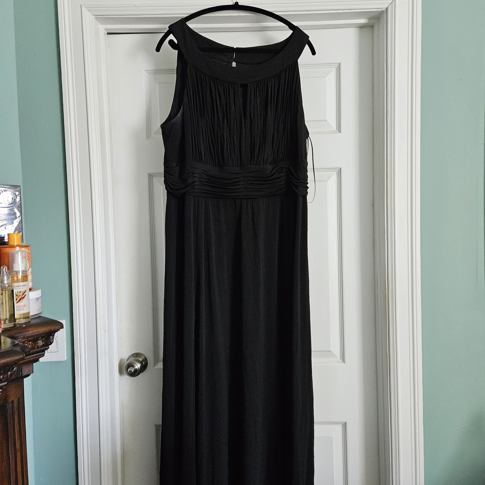 Dress Barn Woman Black Maxi Dress Greecian Used Size 22W Elegant Evening